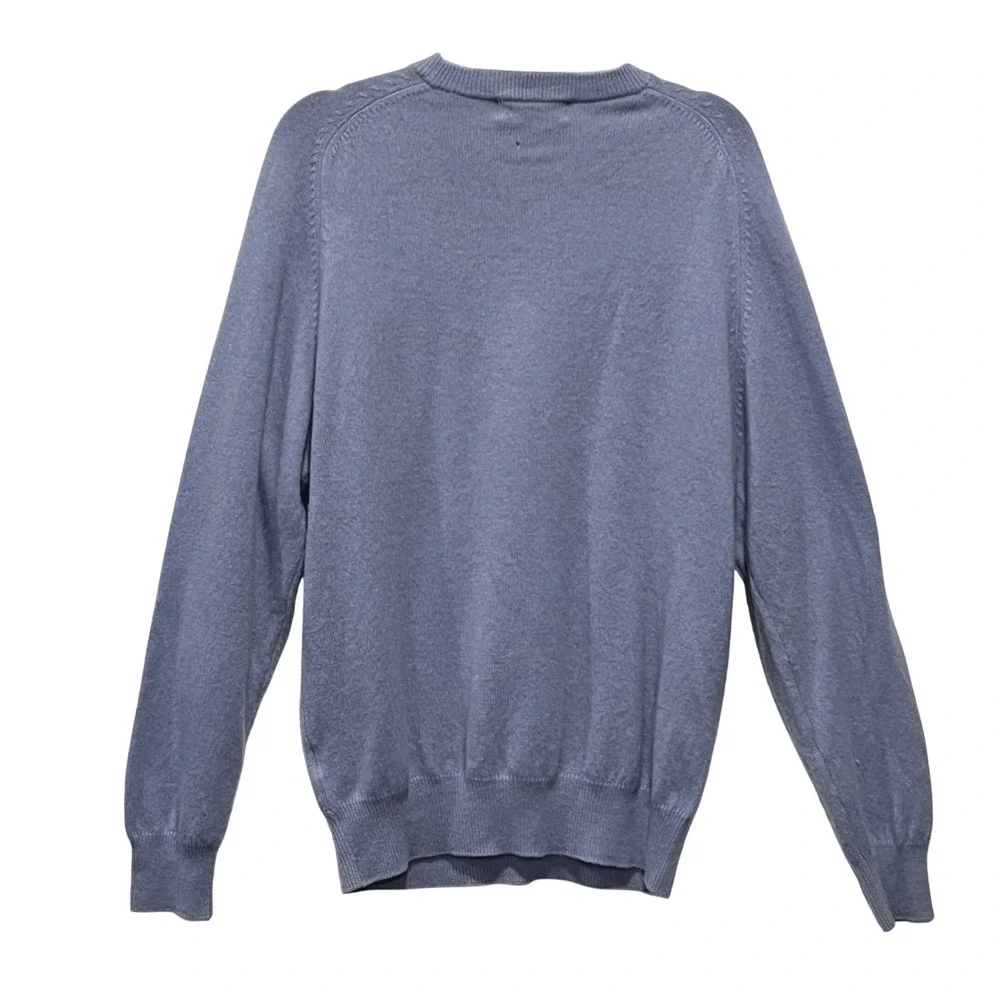 Eucidio Tucci Spain Mens Soft Blue Cashmere‎ Crewneck Sweater Size Medium READ